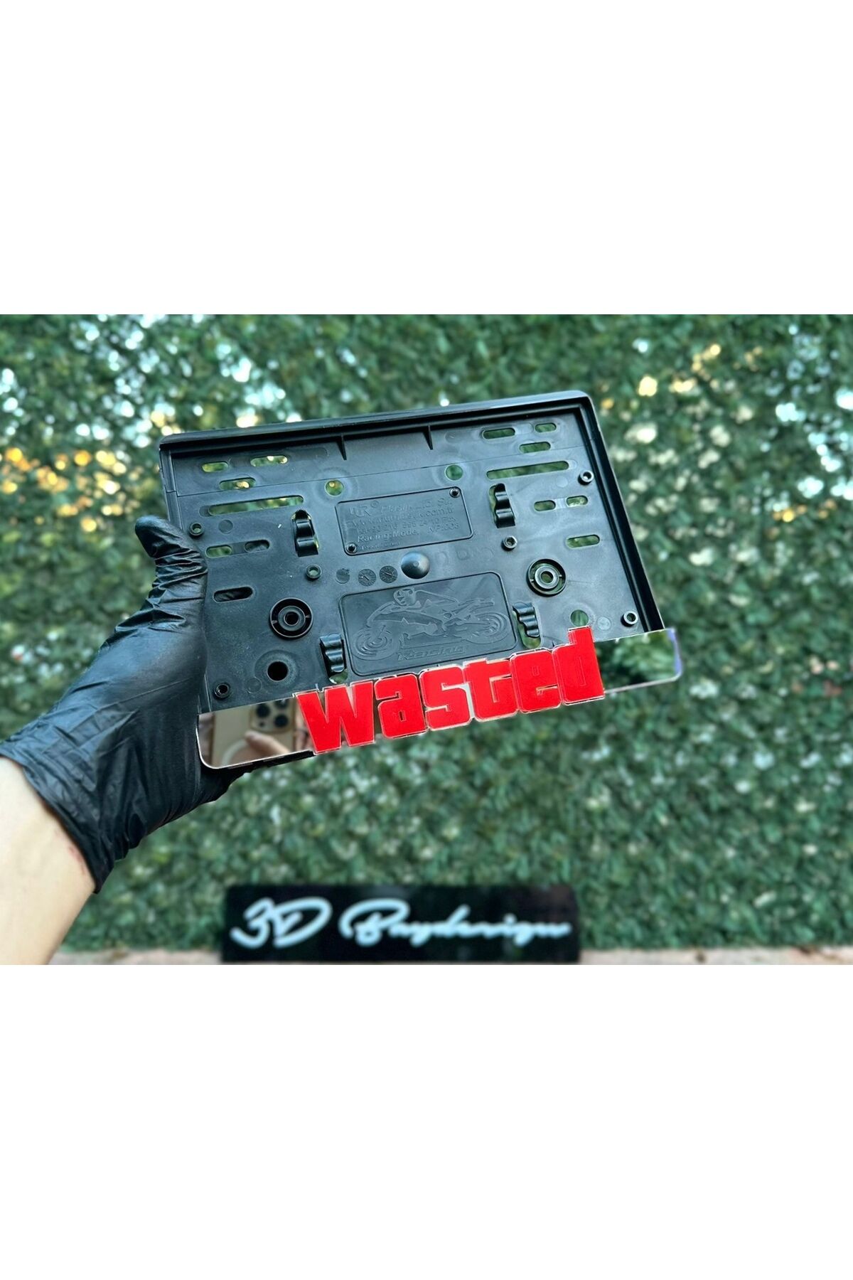 Wasted Motorsiklet Plakalık (Aynalı pleksi- kırmızı)