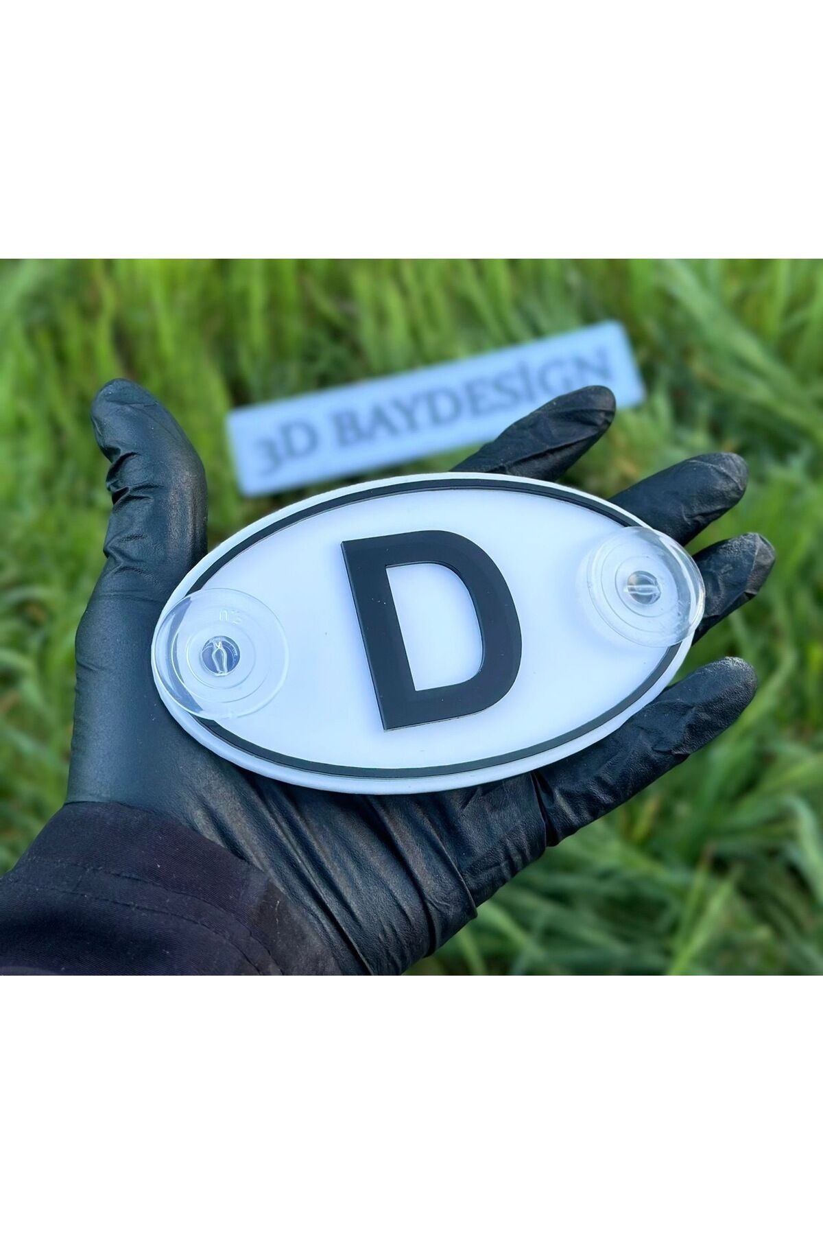 Etiketçilere Özel Oval Almanya (d) Cam Süsü Pleksi Vantuzlu Arma