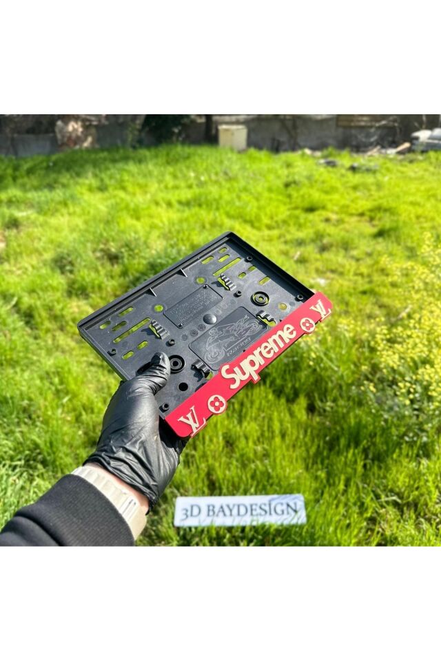 SUPREME MOTORSİKLET PLAKALIK (KIRMIZI)