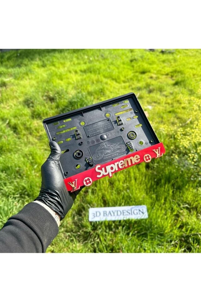 SUPREME MOTORSİKLET PLAKALIK (KIRMIZI)