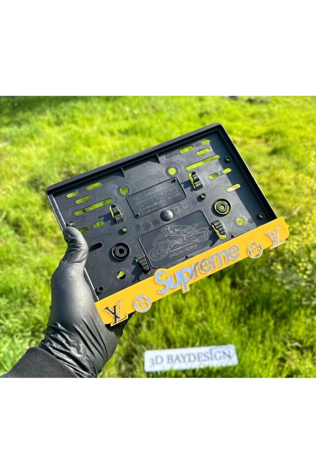 SUPREME MOTORSİKLET PLAKALIK (SARI)