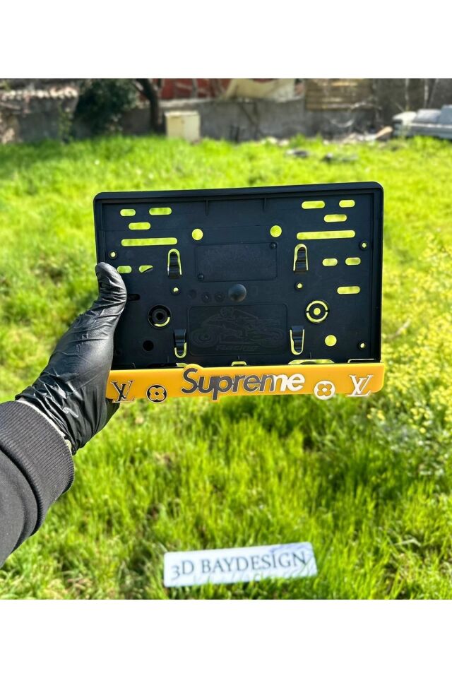 SUPREME MOTORSİKLET PLAKALIK (SARI)