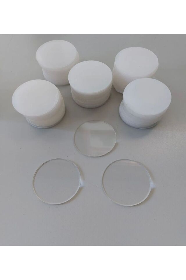 10 Adet Şeffaf Pleksi 7cm Çap Üzeri Boş Süslemeye Uygun