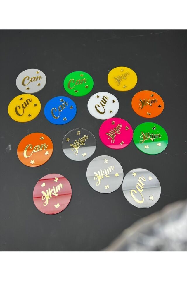 10 Adet Şeffaf Pleksi 7cm Çap Üzeri Boş Süslemeye Uygun