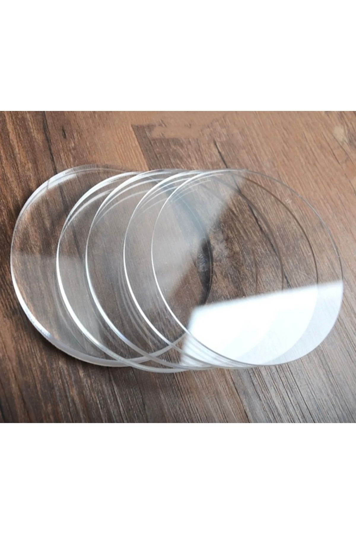 10 Adet Şeffaf Pleksi 7cm Çap Üzeri Boş Süslemeye Uygun