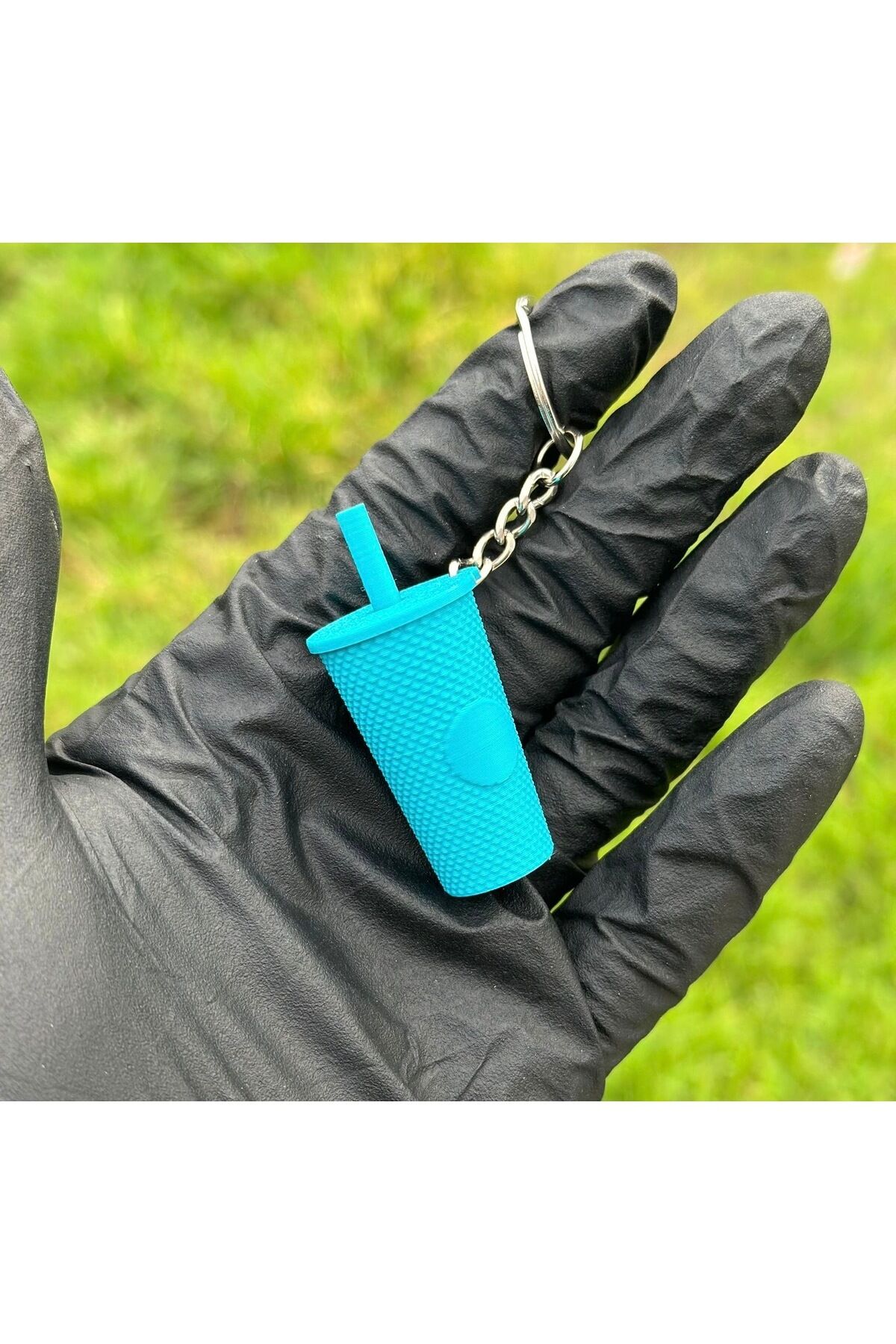 Kahve bardağı şirin anahtarlık (Mavi)