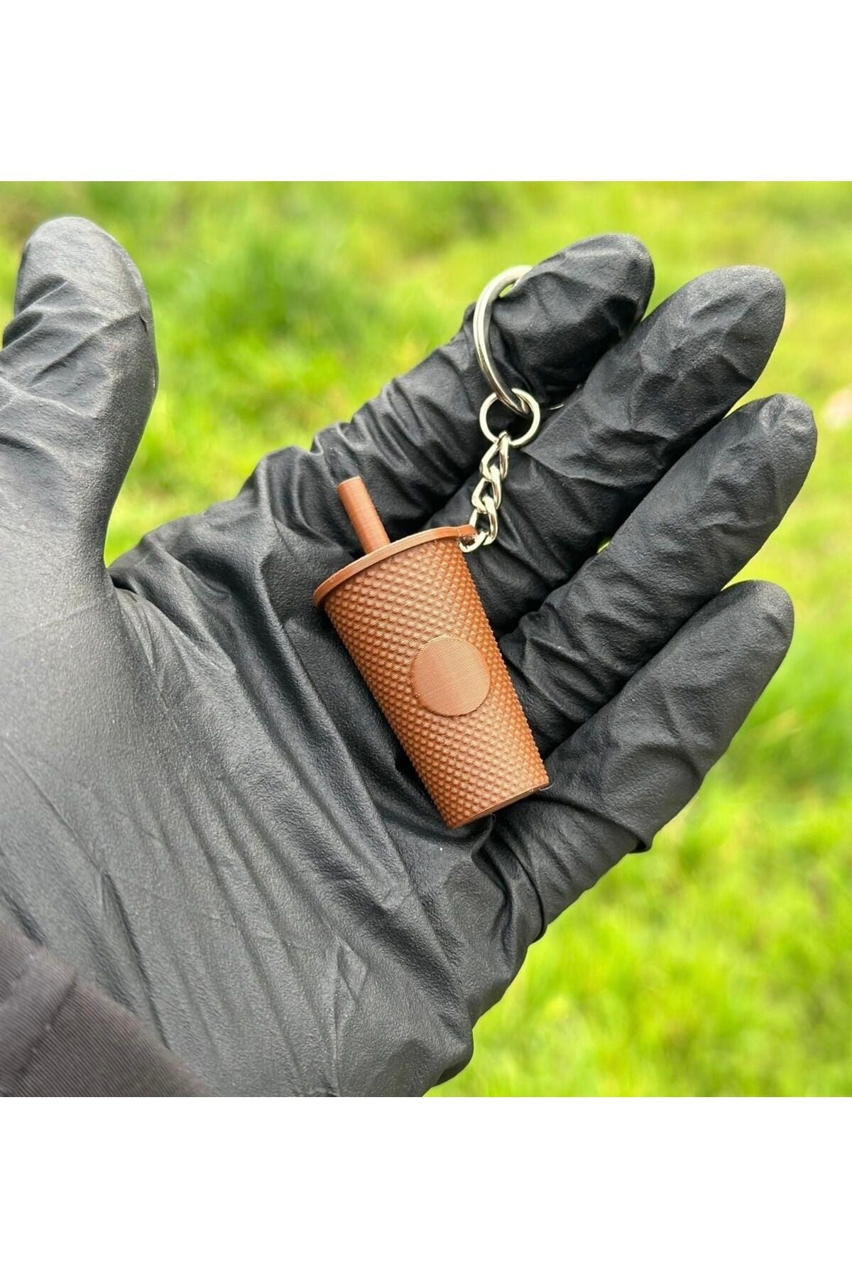 Kahve bardağı şirin anahtarlık (Kahverengi)