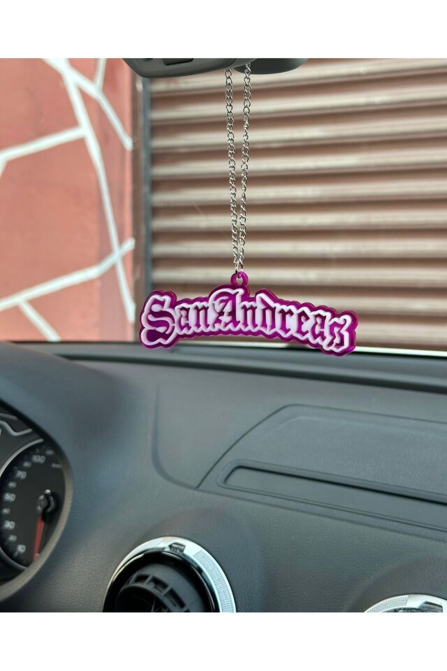 GTA SAN ANDREAS DİKİZ AYNA SÜSÜ ( seffaf mor beyaz)
