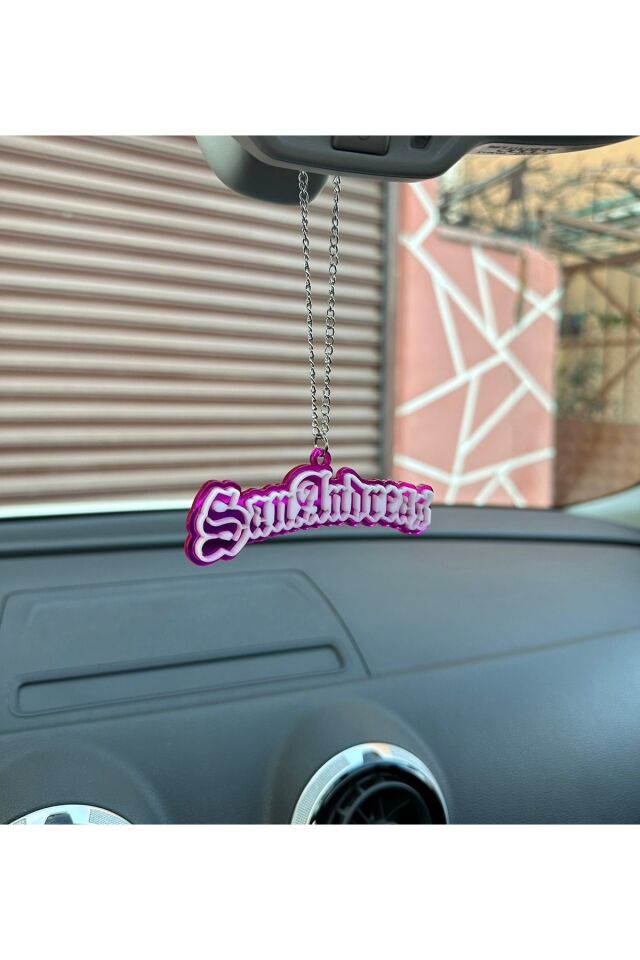 GTA SAN ANDREAS DİKİZ AYNA SÜSÜ ( seffaf mor beyaz)