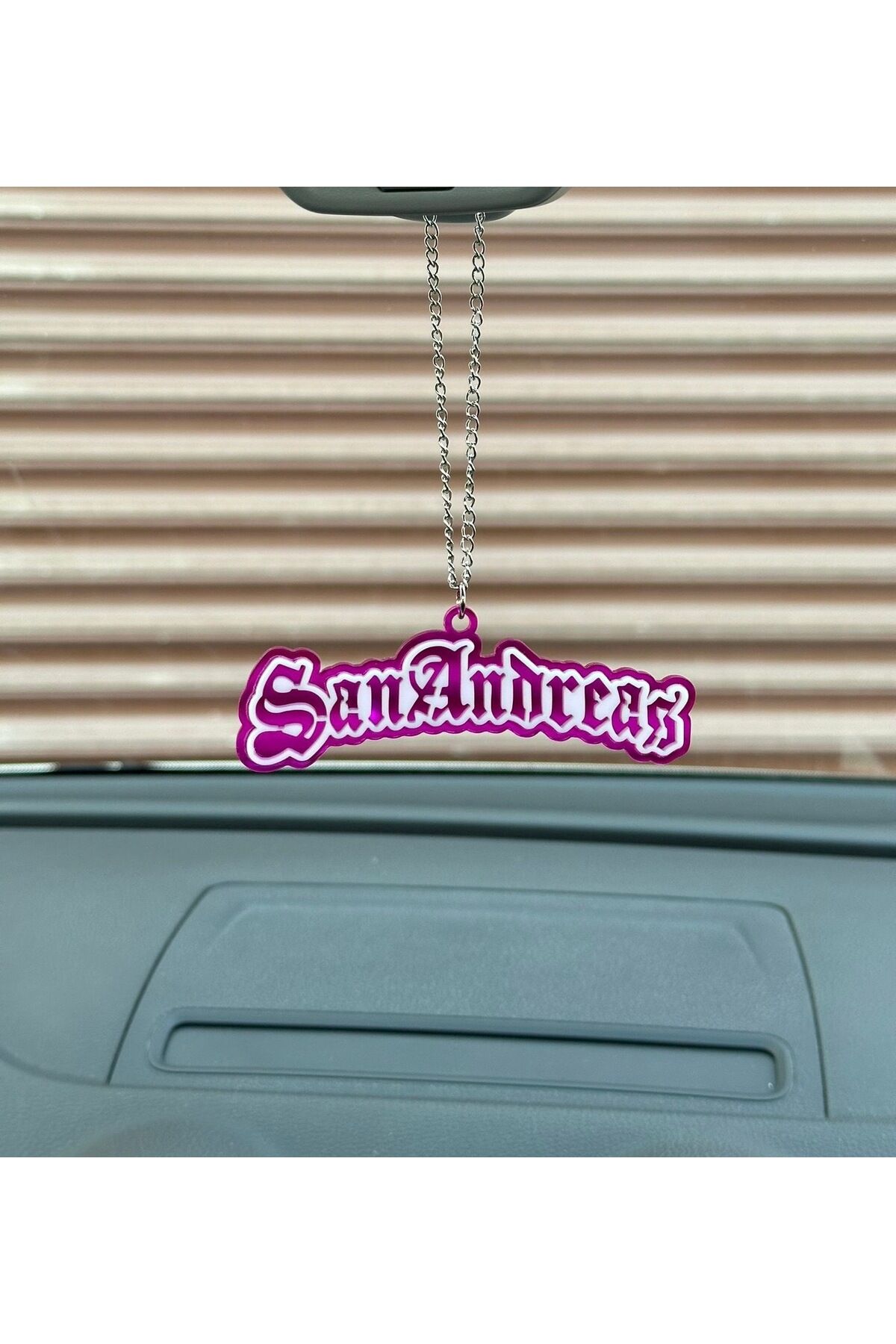 GTA SAN ANDREAS DİKİZ AYNA SÜSÜ ( seffaf mor beyaz)