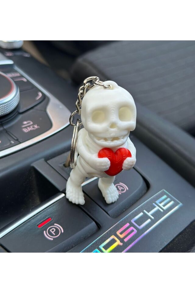 HAREKETLİ KALPLİ  MİNİK İSKELET ANAHTARLIK