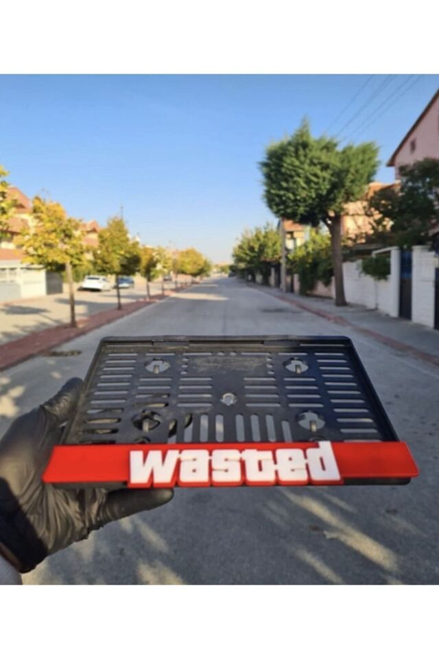 Wasted Motor Takmatik Pleksi Plakalık (Beyaz-Kırmızı)