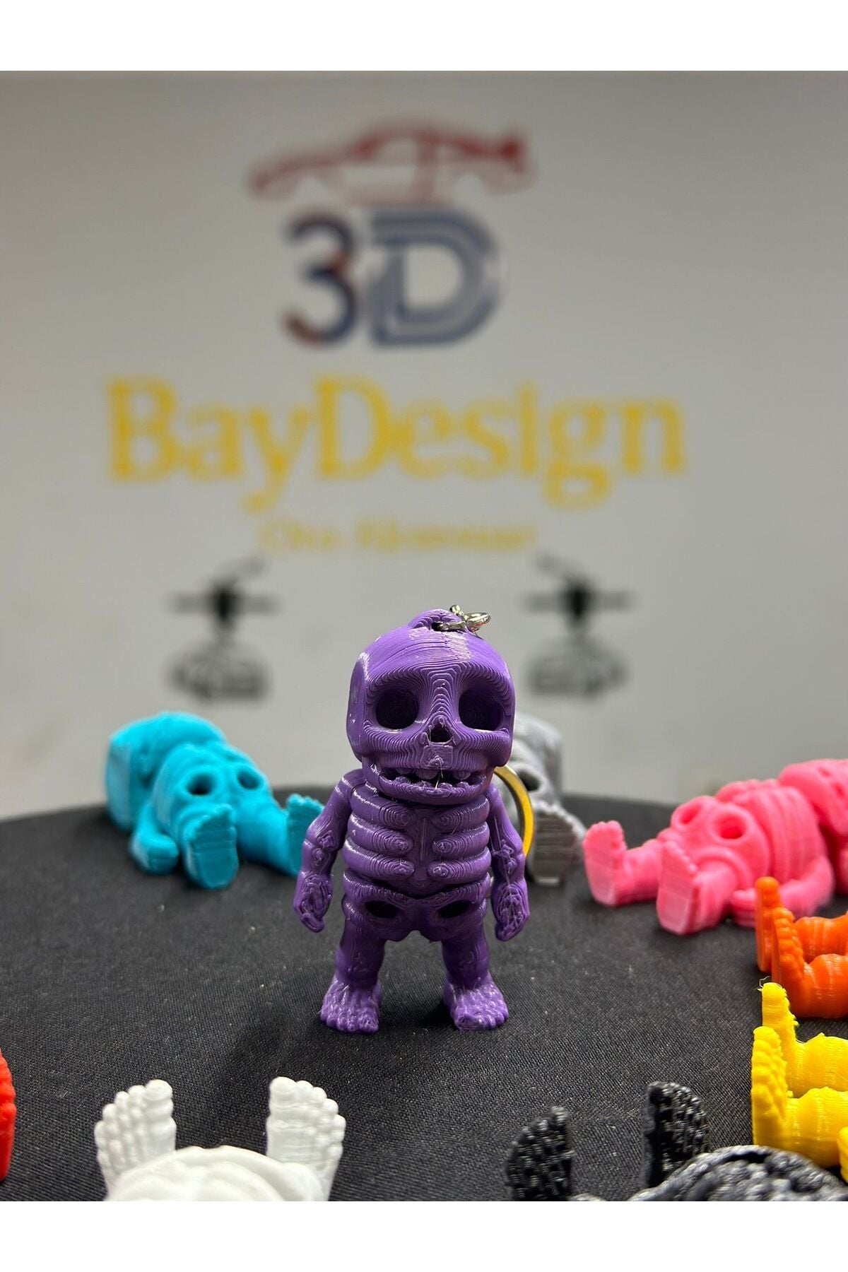 HAREKETLİ MİNİK İSKELET ANAHTARLIK (mor)