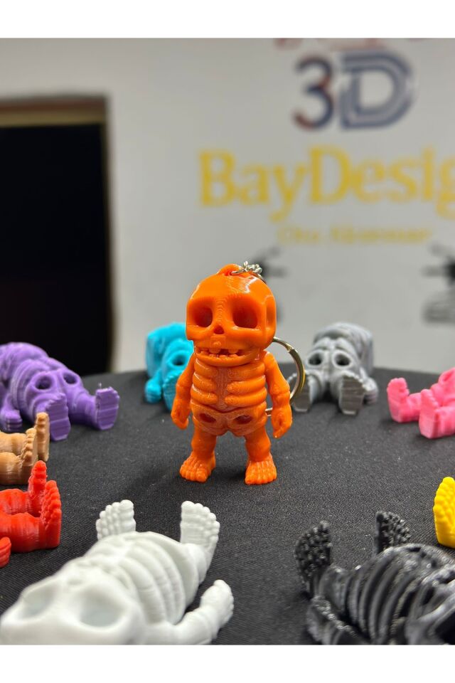 HAREKETLİ MİNİK İSKELET ANAHTARLIK (turuncu)