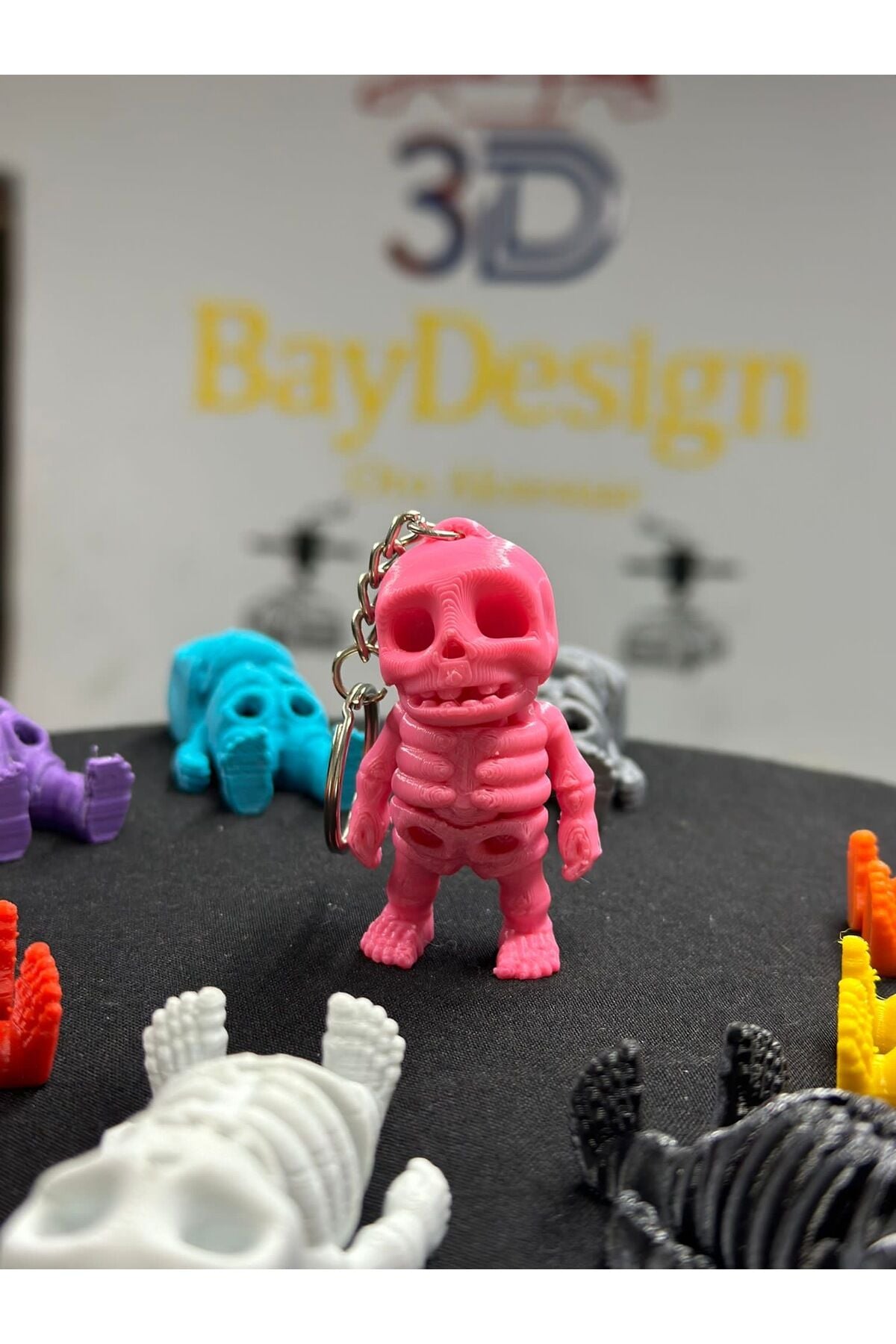 HAREKETLİ MİNİK İSKELET ANAHTARLIK (pembe)