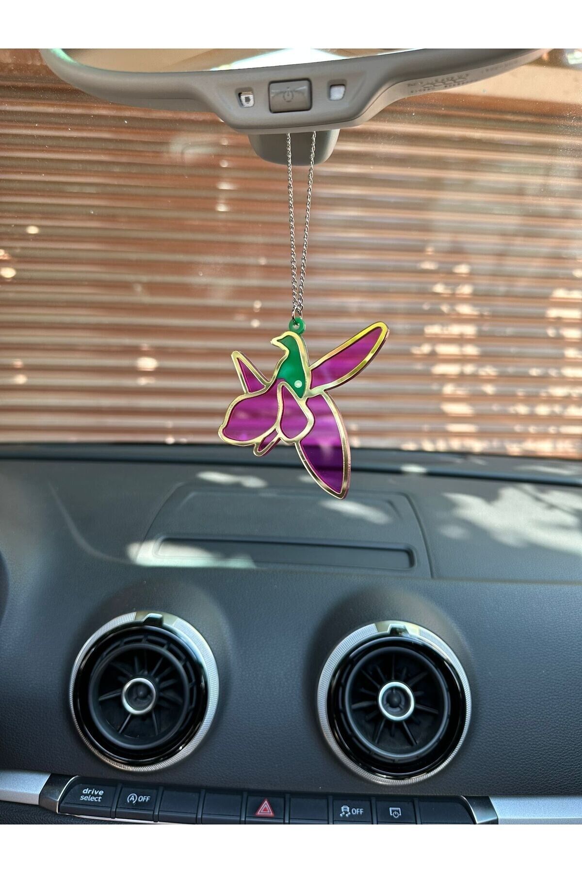 Aynalı pleksi Hâr-ı Bülbül motifli dikiz ayna süsü oto aksesuar araba süsü