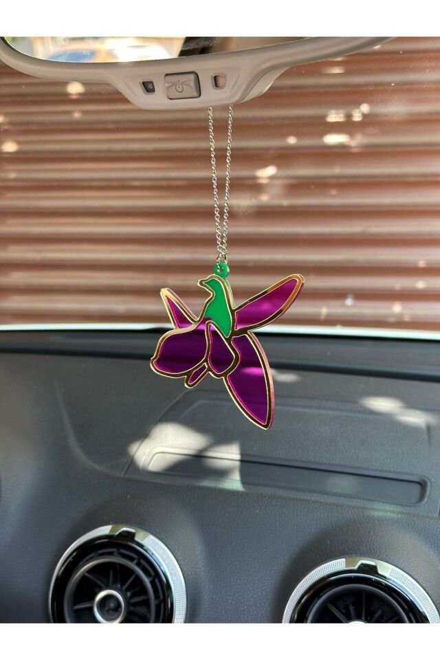 Aynalı pleksi Hâr-ı Bülbül motifli dikiz ayna süsü oto aksesuar araba süsü