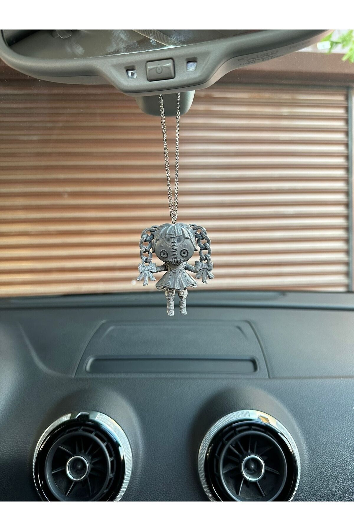 Chucky baby girl ( kız bebek) dikiz ayna süsü (GRİ)