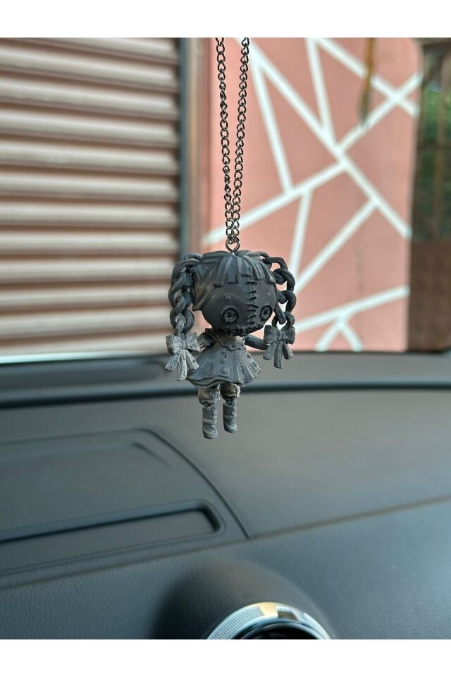 Chucky baby girl ( kız bebek) dikiz ayna süsü (GRİ)