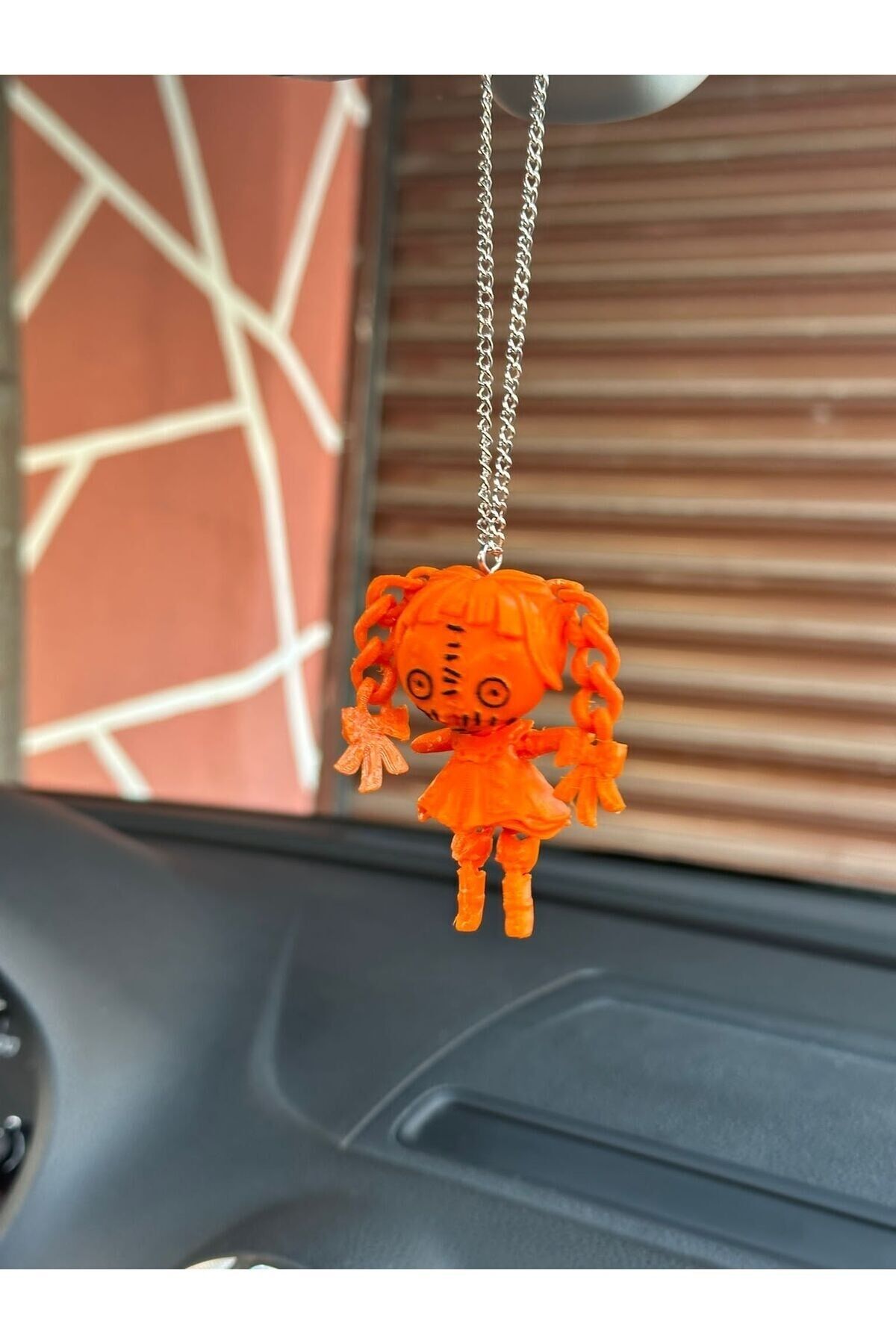 Chucky baby girl ( kız bebek) dikiz ayna süsü (TURUNCU)