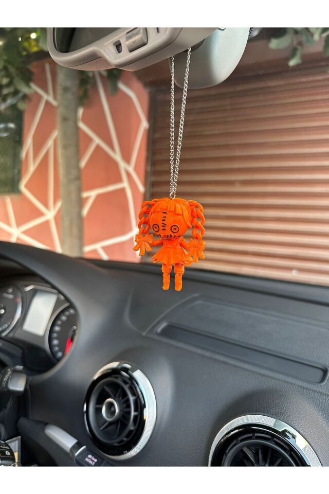 Chucky baby girl ( kız bebek) dikiz ayna süsü (TURUNCU)