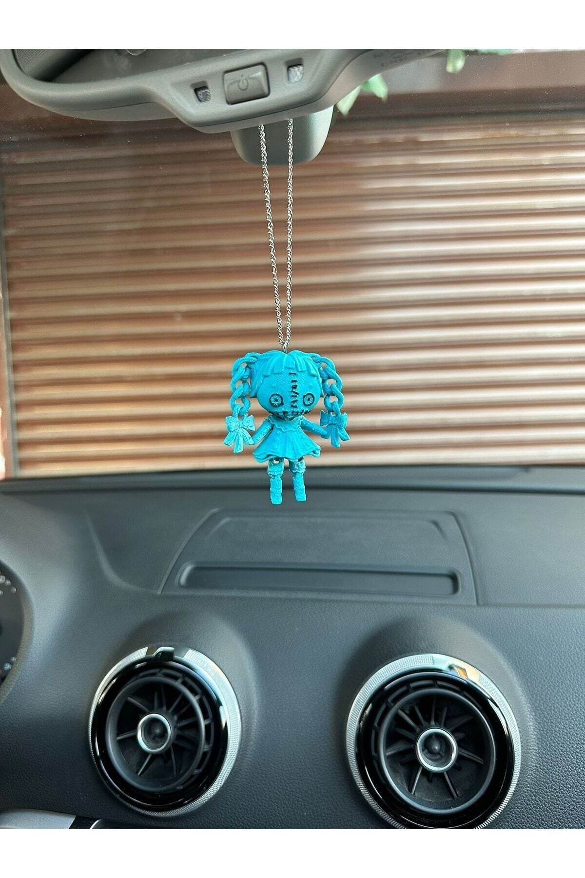 Chucky baby girl ( kız bebek) dikiz ayna süsü (MAVİ)