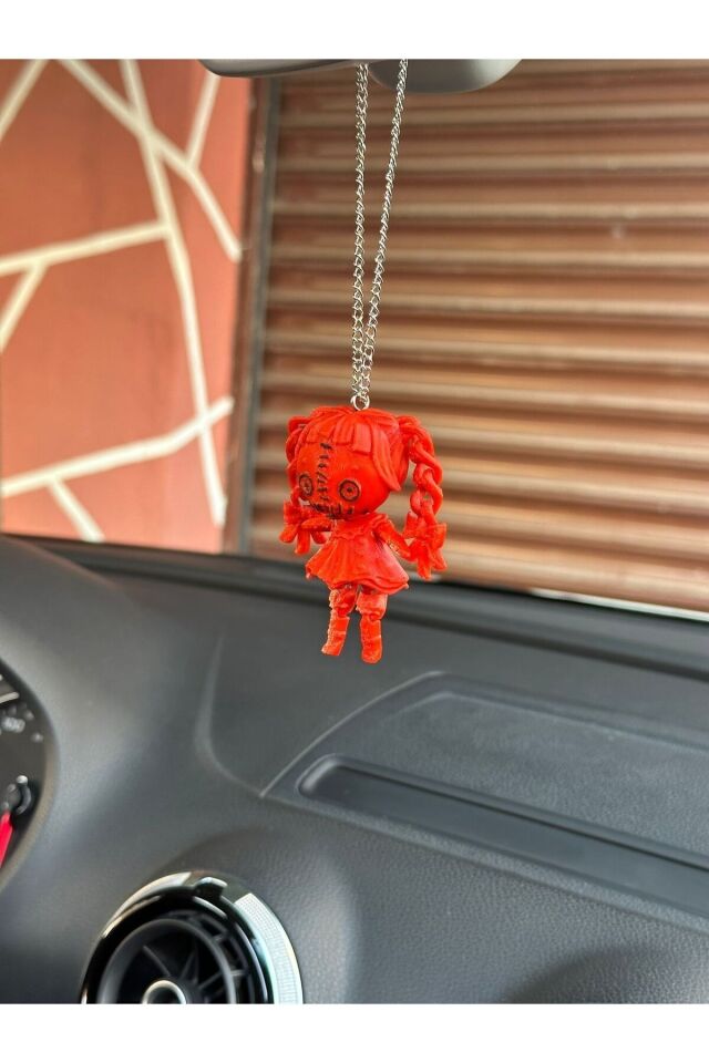Chucky baby girl ( kız bebek) dikiz ayna süsü (KIRMIZI)