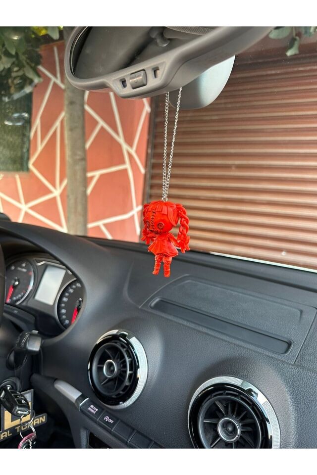 Chucky baby girl ( kız bebek) dikiz ayna süsü (KIRMIZI)