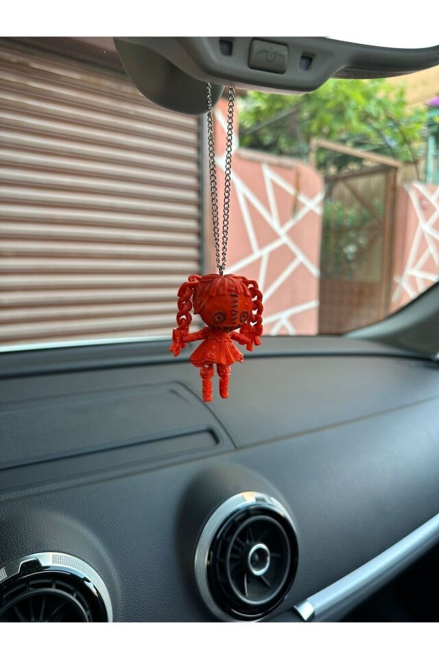 Chucky baby girl ( kız bebek) dikiz ayna süsü (KIRMIZI)