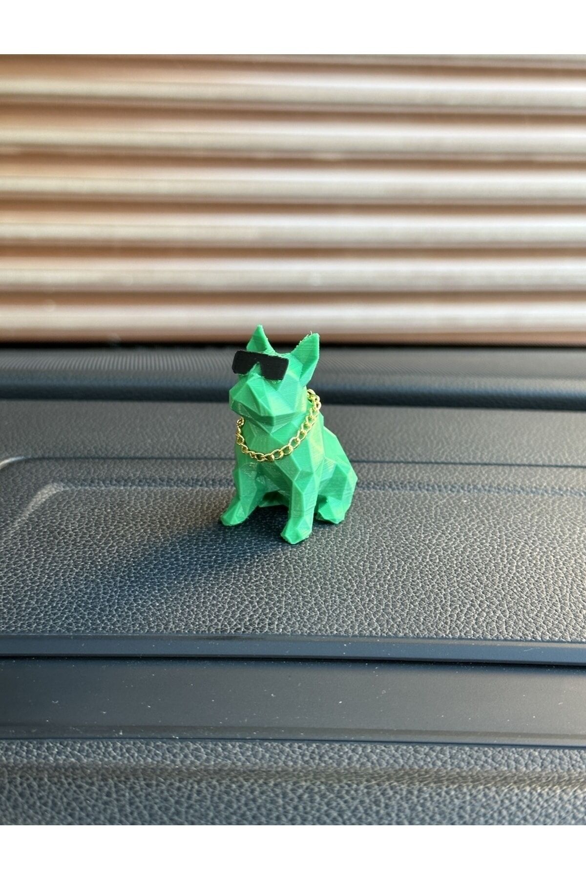 Altın zincirli pitbull torpido aksesuarı (YEŞİL )