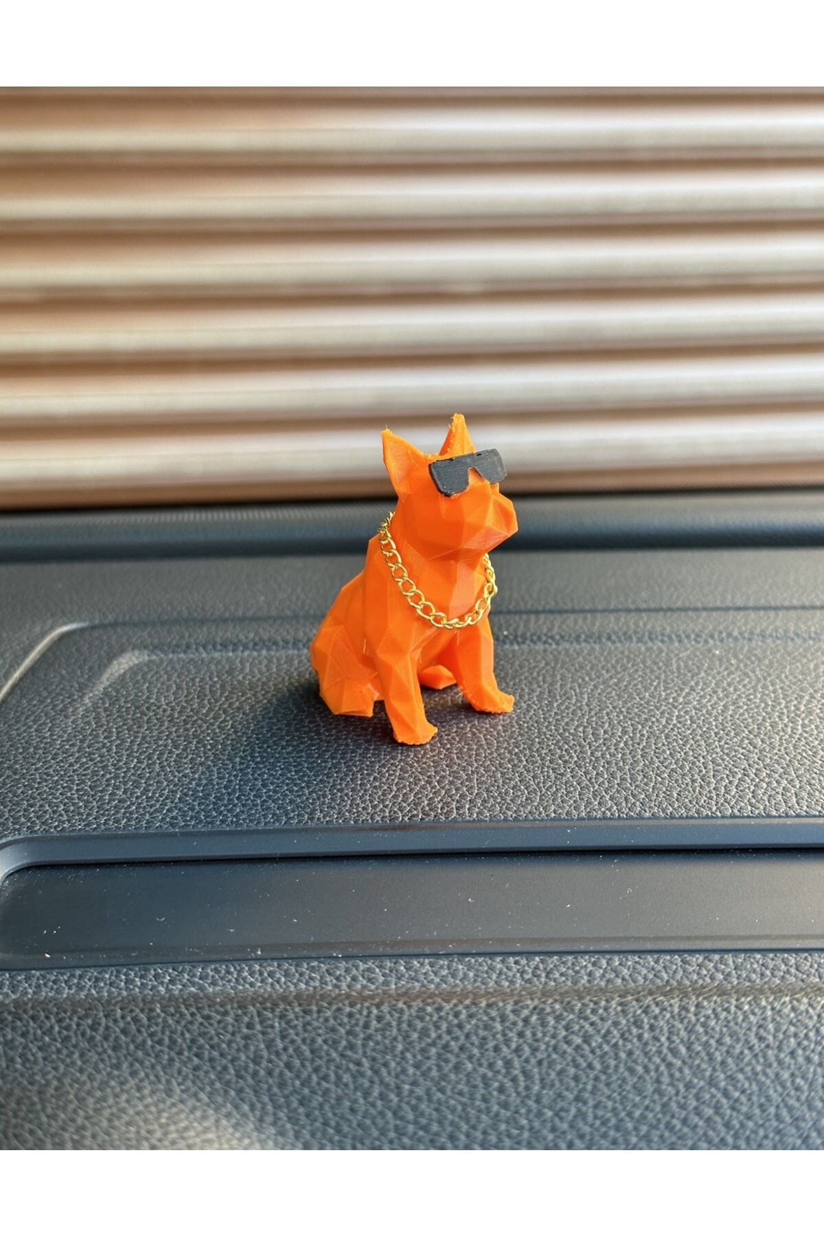 Altın zincirli pitbull torpido aksesuarı (TURUNCU )