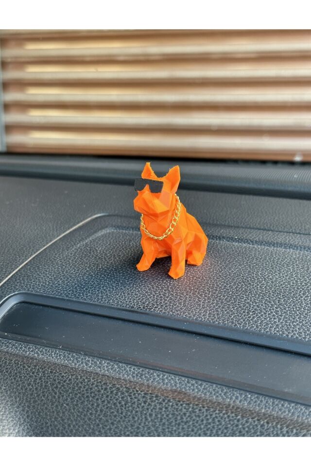 Altın zincirli pitbull torpido aksesuarı (TURUNCU )