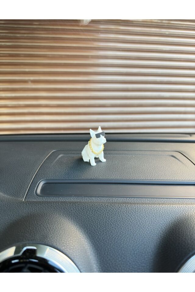 Altın zincirli pitbull torpido aksesuarı (BEYAZ )