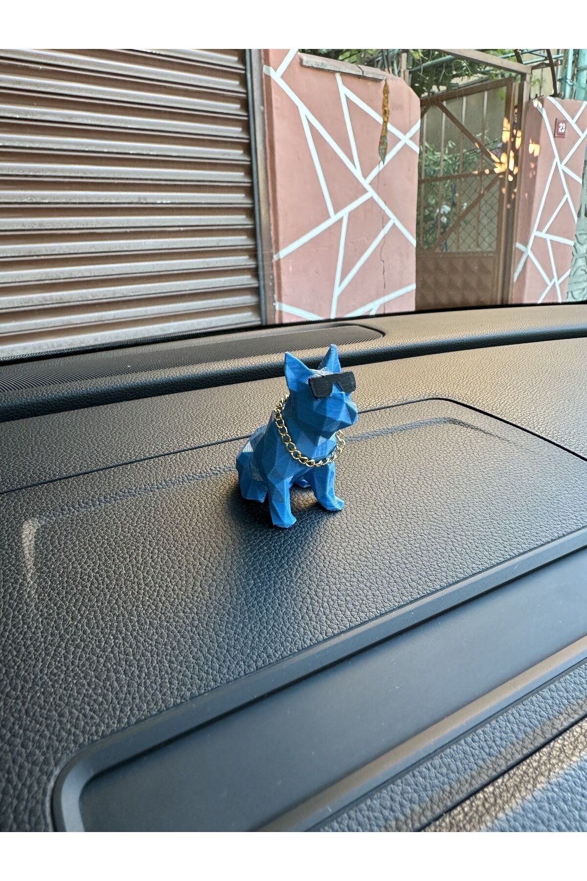 Altın zincirli pitbull torpido aksesuarı (MAVİ)