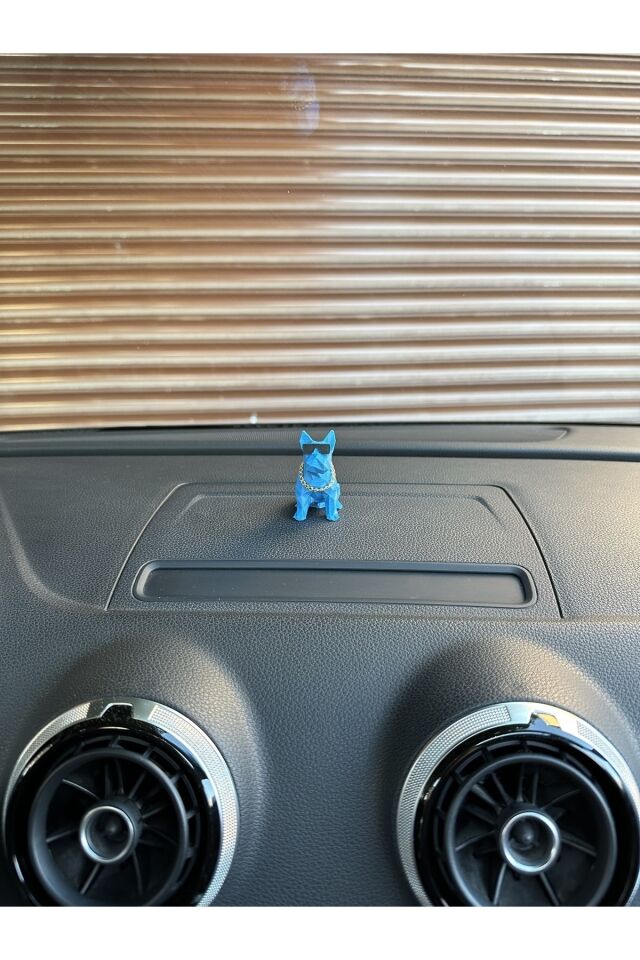 Altın zincirli pitbull torpido aksesuarı (MAVİ)