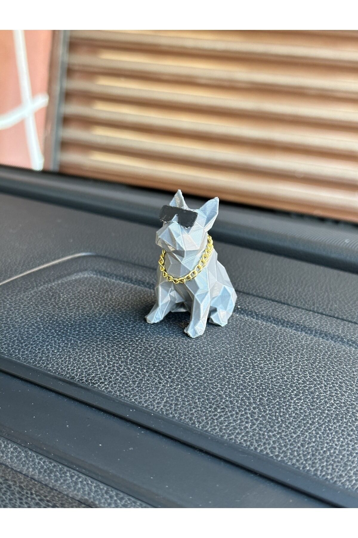 Altın zincirli pitbull torpido aksesuarı (GRİ)