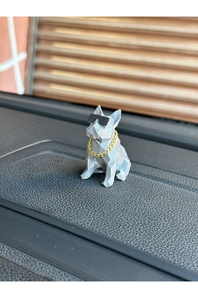 Altın zincirli pitbull torpido aksesuarı (GRİ)