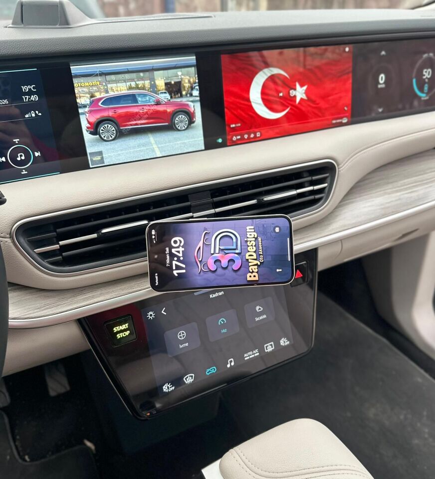 Togg T10X ve T10F Uyumlu Manyetik Telefon Tutucu (2025 sonrası İçin)