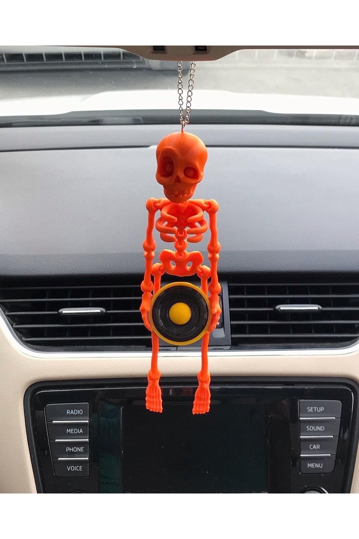 Bass Tutan Iskelet Ayna Süsü (turuncu Iskelet Sarı Bass)