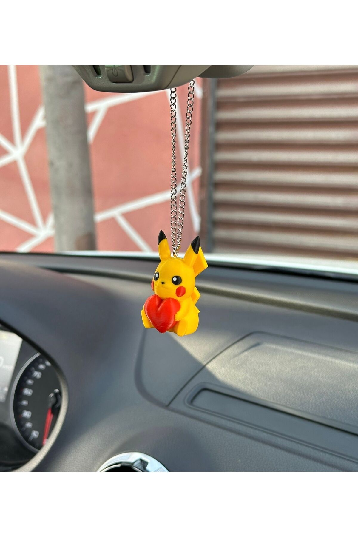 Kalpli Pikachu Dikiz Ayna Süsü (Araba Süsü- Ayna Süsü- Hediye Süs Tek Ebat