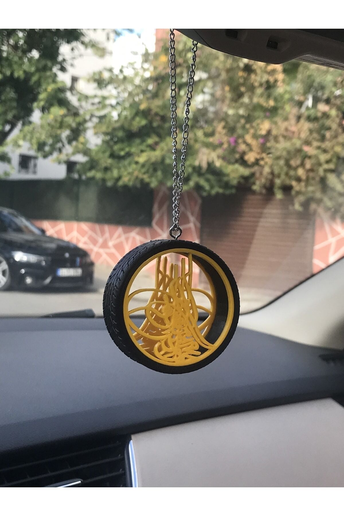 Oamanlı Tuğrası Lastik Içi Amlem Ayna Süsü(sarı)