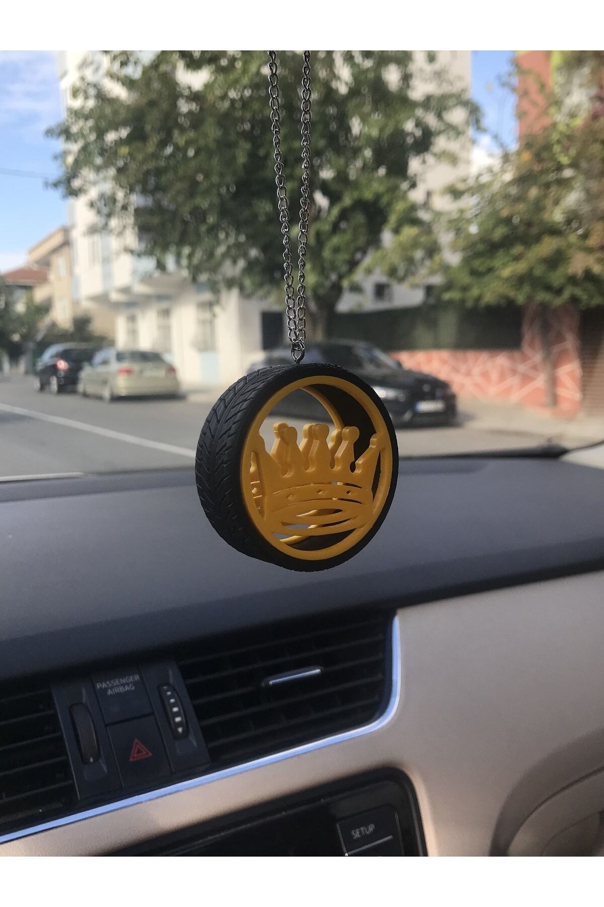 Kral Taç’ı Lastik Içi Amlem Ayna Süsü(sarı)