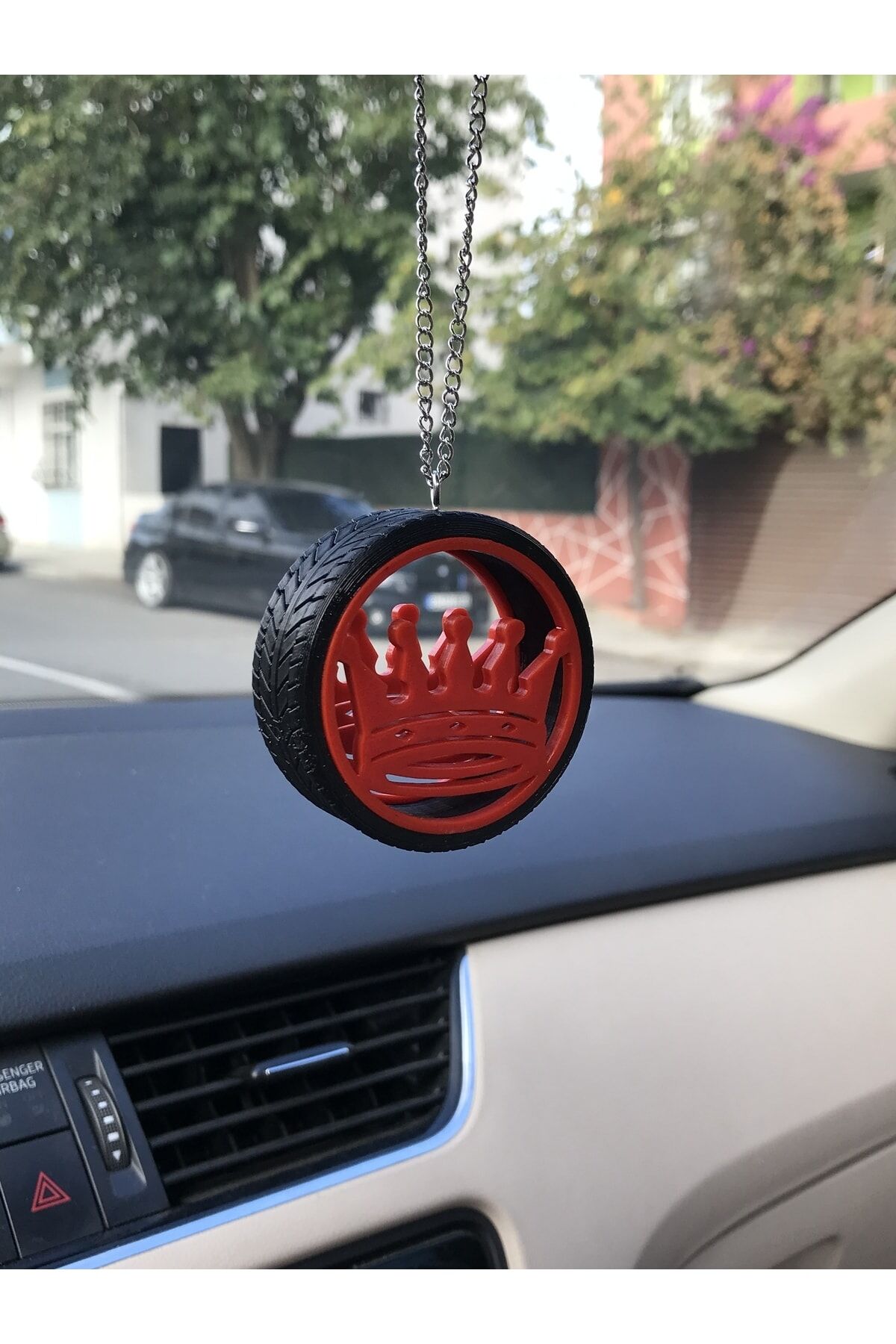 Kral Taç’ı Lastik Içi Ayna Süsü(kırmızı)