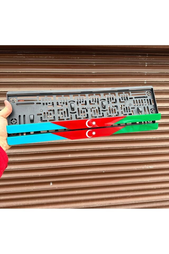 Azerbaycan Bayrağı Ultra Parlak Pleksi Plakalık (2 Adet Büyük)