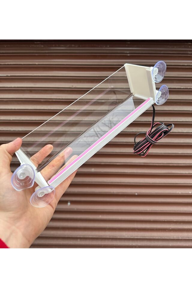 Işıklı (Neon led) Araç İçi Vantuzlu Dekor İçecek Stantı Pembe