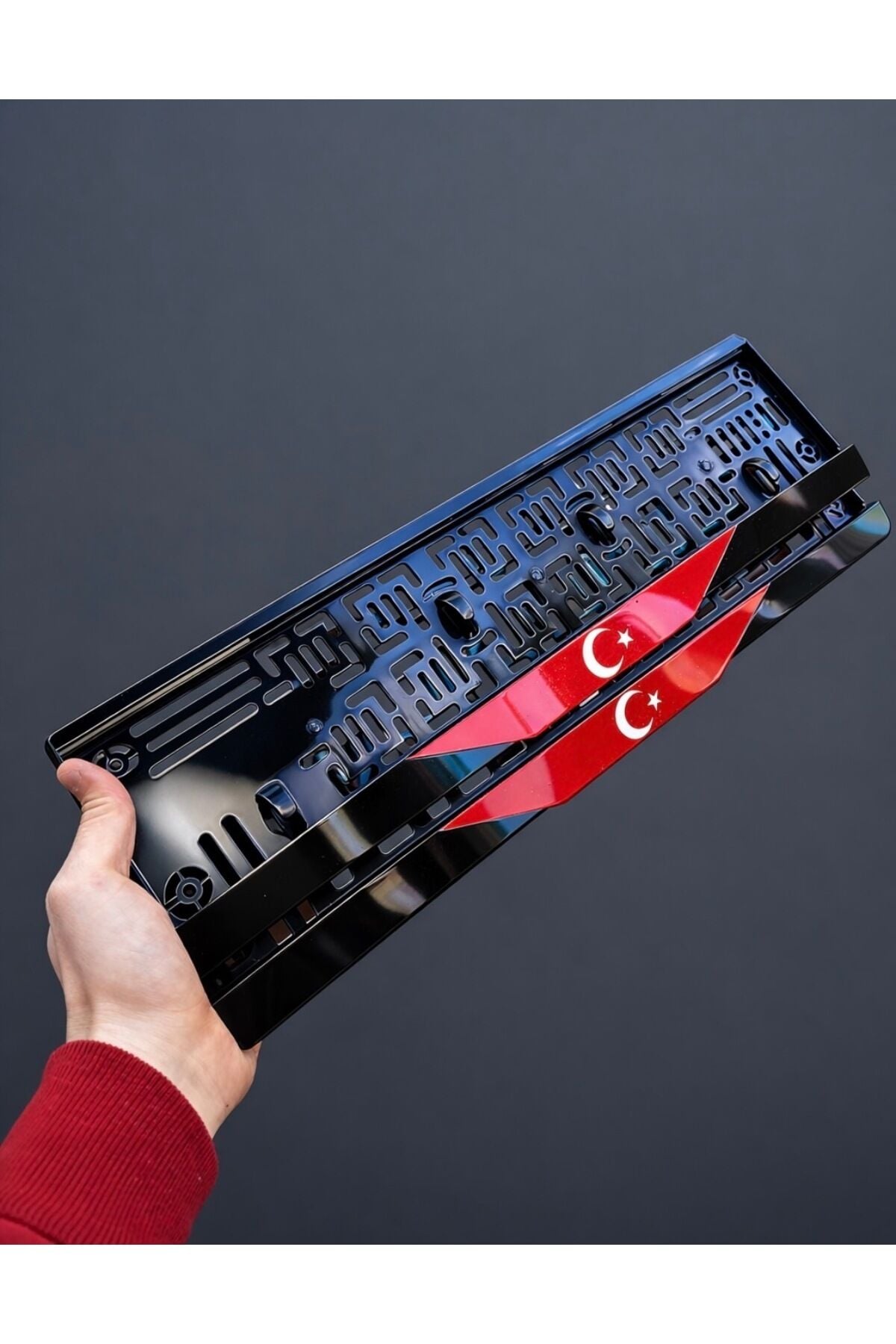 Türk Bayrağı Ultra Parlak Pleksi Plakalık (2 Adet Büyük)