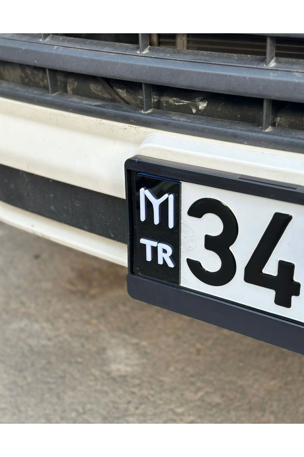 Kayı Boyu Pleksi Plaka Tr 2 Adet (Siyah Beyaz)