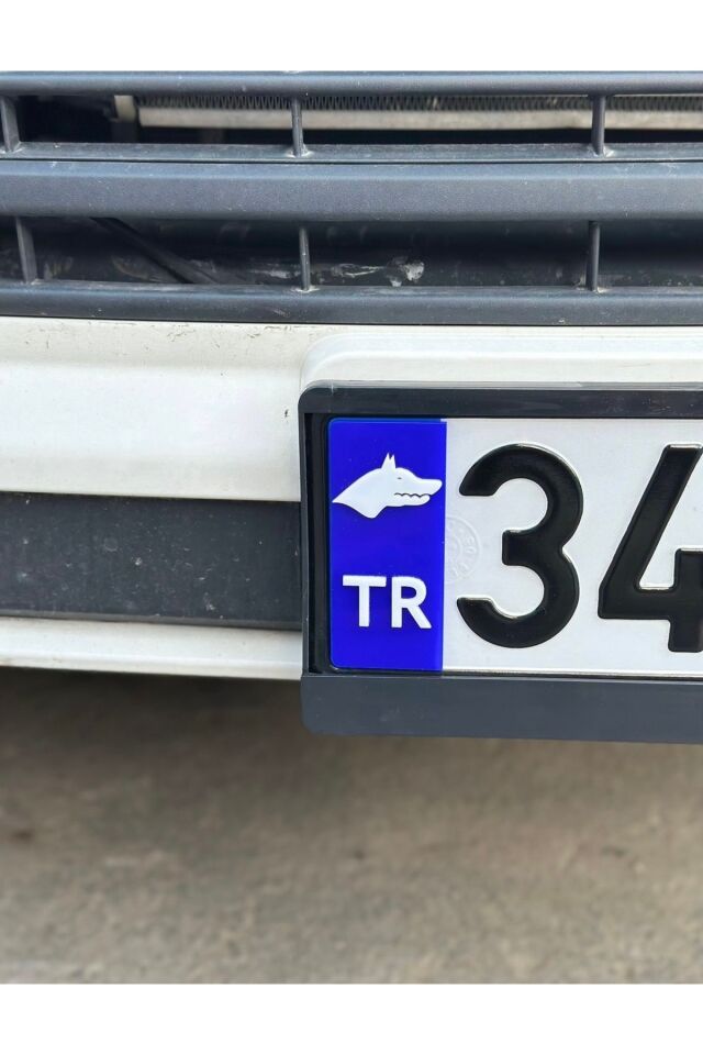 Kurt başı Pleksi Plaka Tr 2 Adet (Mavi Beyaz)