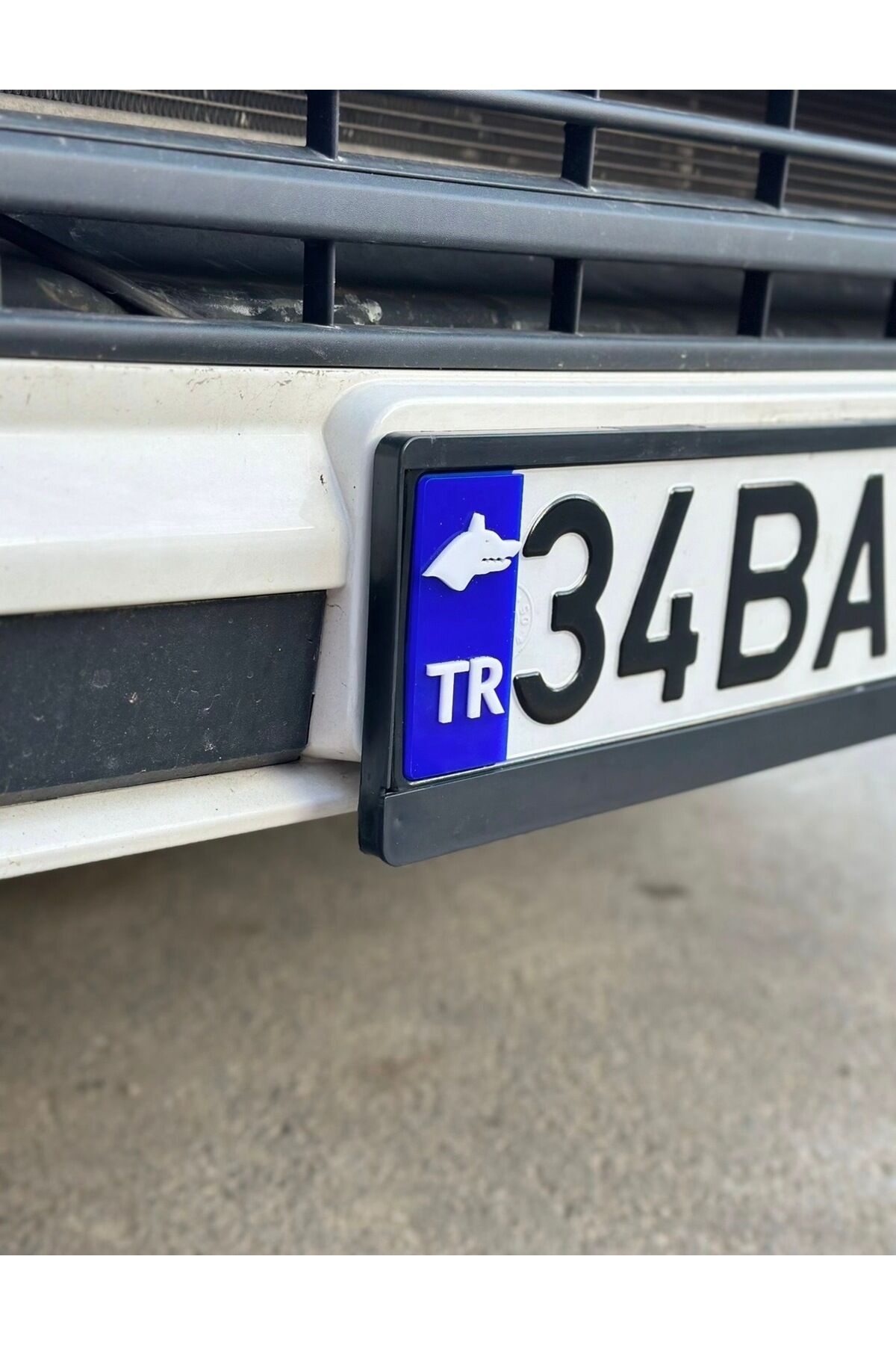 Kurt başı Pleksi Plaka Tr 2 Adet (Mavi Beyaz)