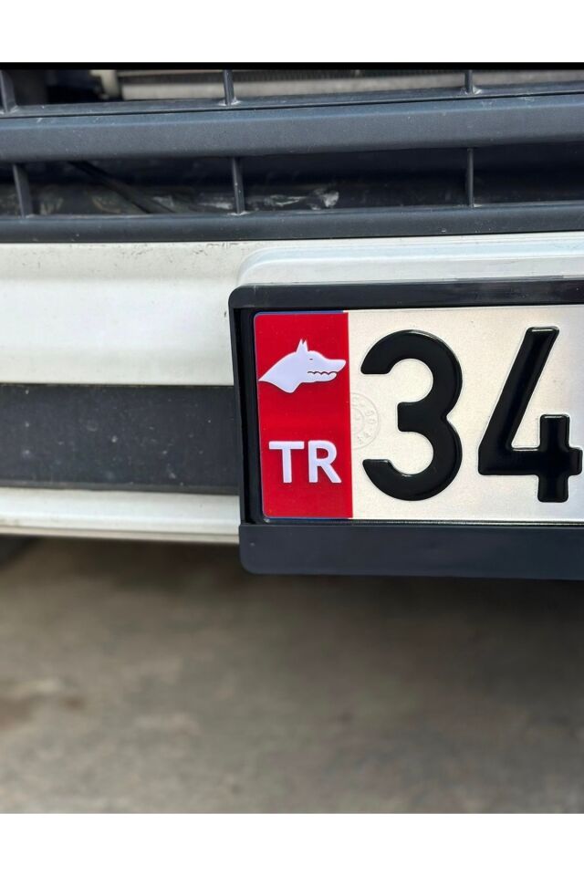 Kurt başı Pleksi Plaka Tr 2 Adet (Kırmızı Beyaz)